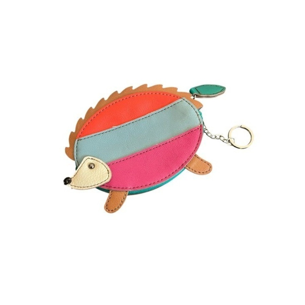 Relic Multi Color Hedgehog Faux Leather Coin Purse Key Chain Novelty Accessory